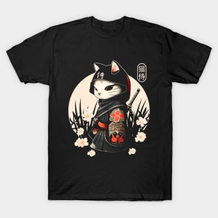 Samurai Cat Tattoo, Kawaii Ninja Cat T-Shirt